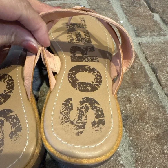 SOREL Ella II Women's 9 Easy Slip On Thong Flip Flop Sandals Peach Pink - Picture 8 of 16